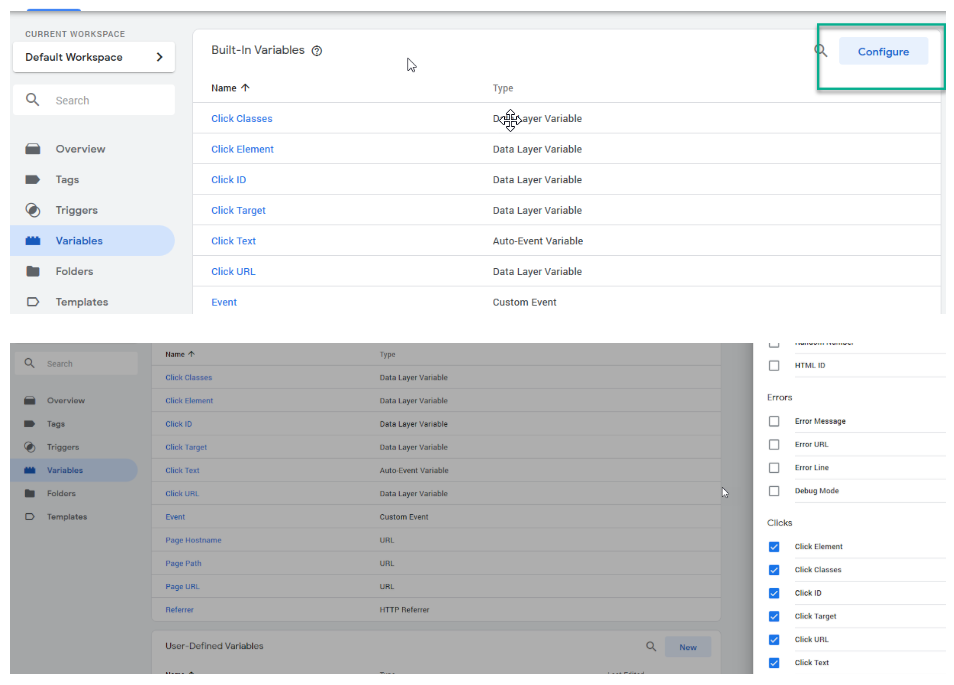 gtm-configure-variables