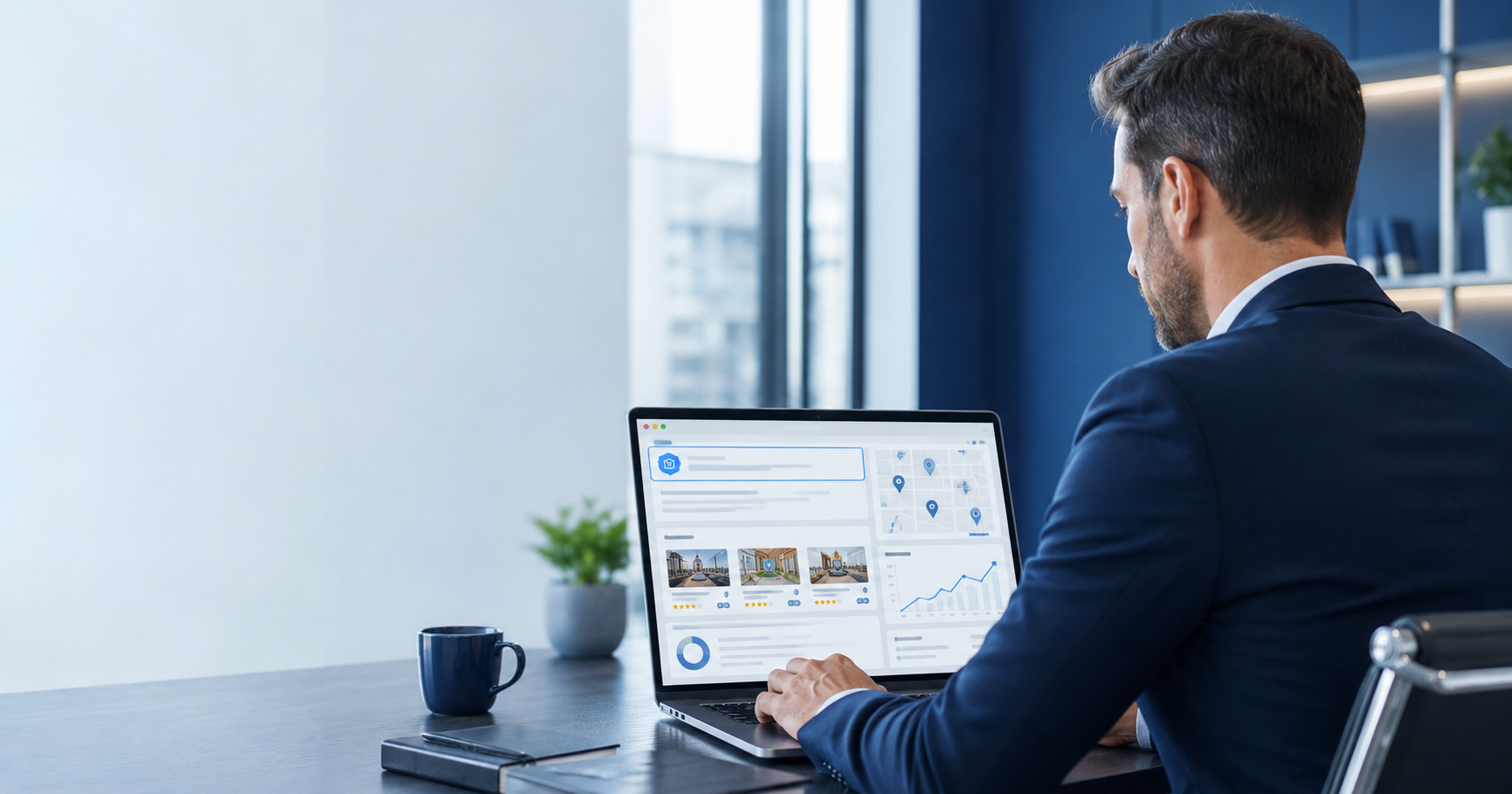 Business Professional Reviewing AI Search Insights