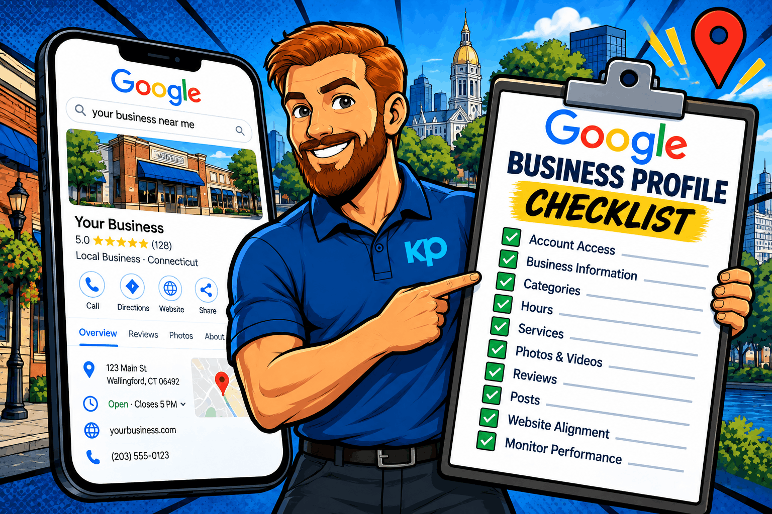 Google Business Profile optimization checklist for Connecticut businesses looking to improve local search visibility.